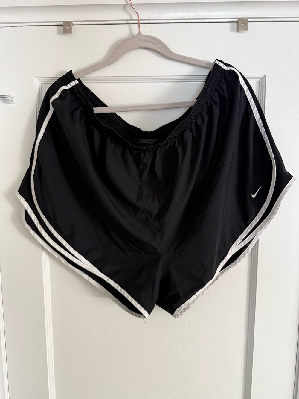 Nike Women’s Black Athletic Shorts with White Piping